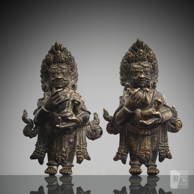 TWO BRONZE FIGURES OF MAHAKALA